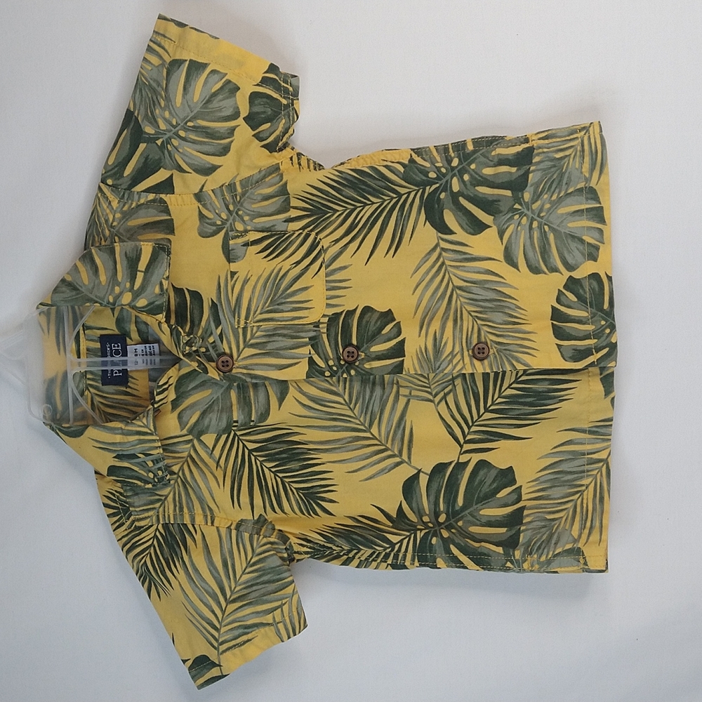 The Children's Place Yellow & Green Tropical Button-Down Shirt